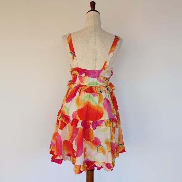 Farm Rio Floral Print Cotton Mini Dress Size Medium - Picture 7 of 12